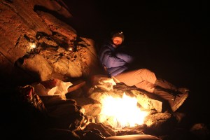 Utenatt i januar, med havet 61 cm fra soveposen.Foto: Anita Breivold