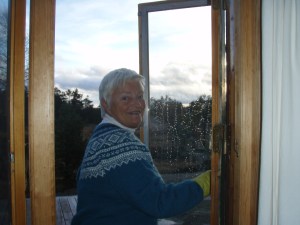 Vindusvask i høstsola. Foto: Anita