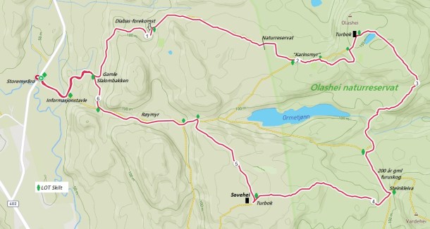 Olashei Sovehei - rundtur fra Storemyr bro